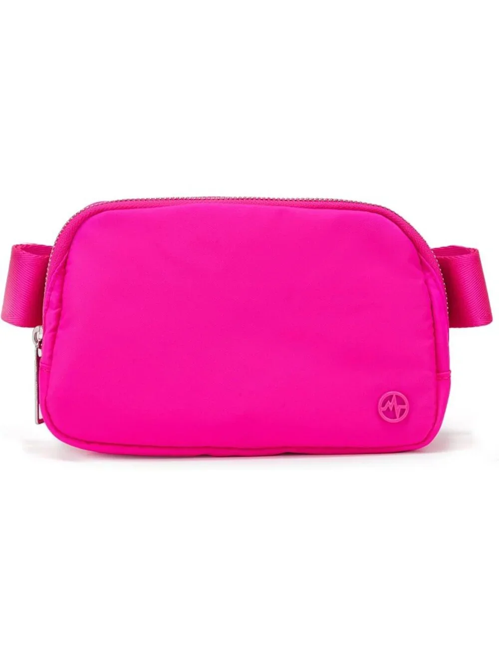 Men's Sonic Pink Crossbody Belt Bag Wide Zipper Adjustable Strap 3-Pockets